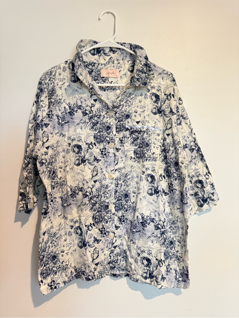 Papinelle Toile De Jouy Pajama Top Size XL